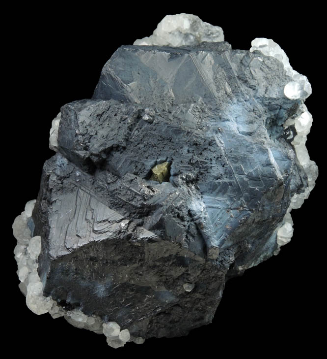 Calcite on Sphalerite with Chalcopyrite from Trepca District, 10 km east of Kosozska Mitrovica, Kosovo
