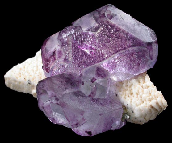 Fluorite (Spinel-law twinned) on Microcline from Erongo Mountain, 20 km north of Usakos, Namibia