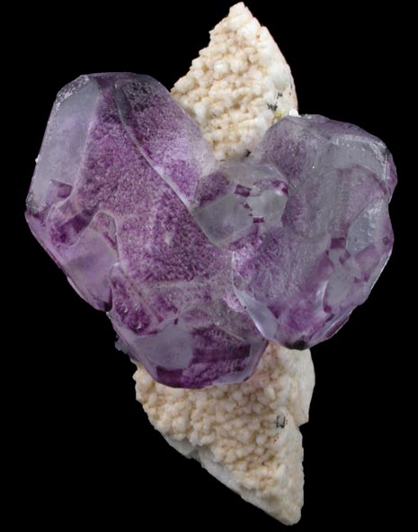 Fluorite (Spinel-law twinned) on Microcline from Erongo Mountain, 20 km north of Usakos, Namibia