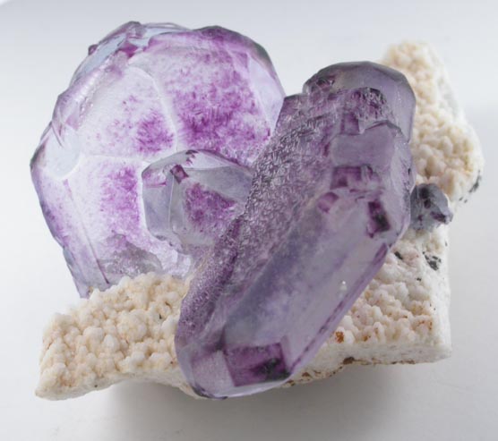 Fluorite (Spinel-law twinned) on Microcline from Erongo Mountain, 20 km north of Usakos, Namibia