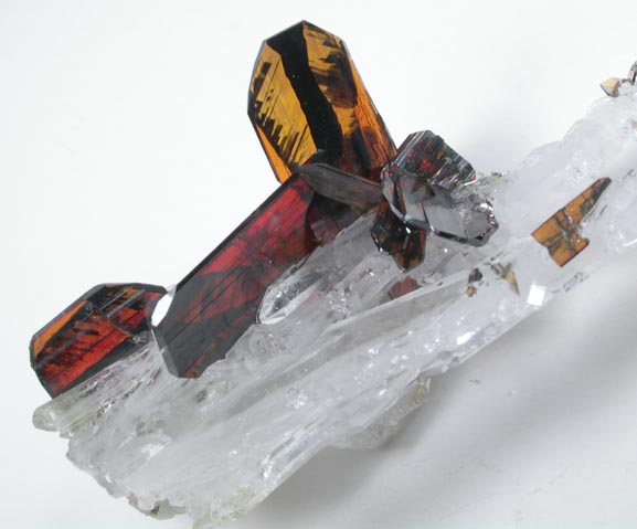 Brookite on Faden-habit Quartz from Kharan Mountain, Baluchistan, Pakistan