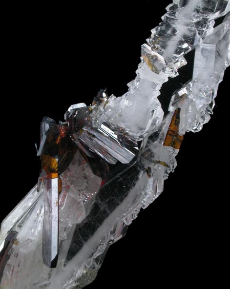 Brookite on Faden-habit Quartz from Kharan Mountain, Baluchistan, Pakistan