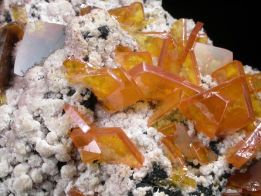 Wulfenite on Hydrozincite from Sierra de Los Lamentos, Chihuahua, Mexico