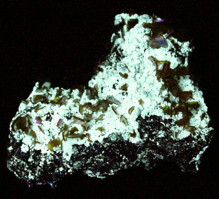 Wulfenite on Hydrozincite from Sierra de Los Lamentos, Chihuahua, Mexico