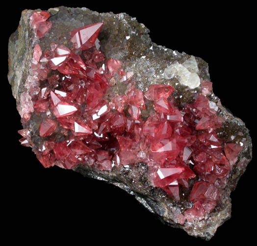 Rhodochrosite over Quartz from Uchucchaqua Mine, Oyon Province, Lima Department, Peru