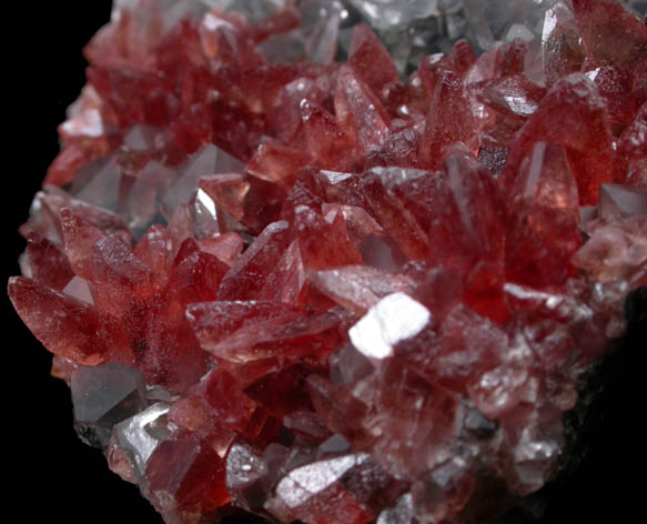 Rhodochrosite on Quartz from Uchucchaqua Mine, Oyon Province, Lima Department, Peru