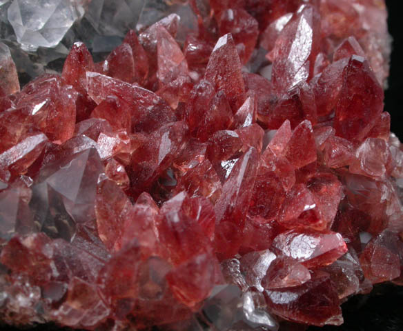 Rhodochrosite on Quartz from Uchucchaqua Mine, Oyon Province, Lima Department, Peru