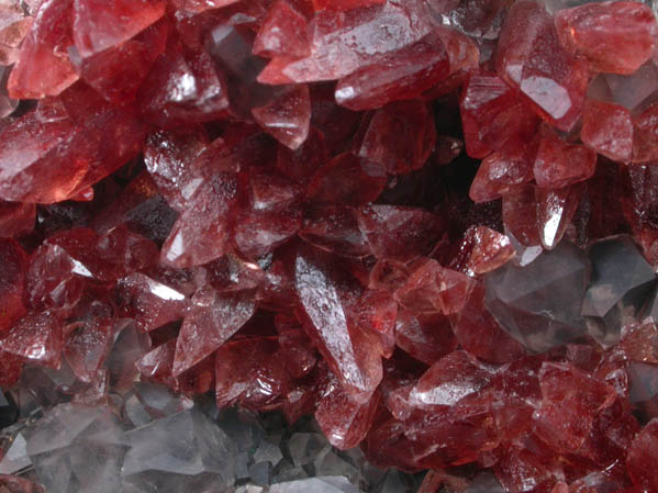 Rhodochrosite on Quartz from Uchucchaqua Mine, Oyon Province, Lima Department, Peru