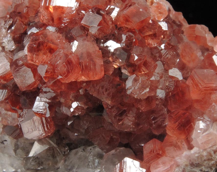 Rhodochrosite on Quartz from Uchucchaqua Mine, Oyon Province, Lima Department, Peru