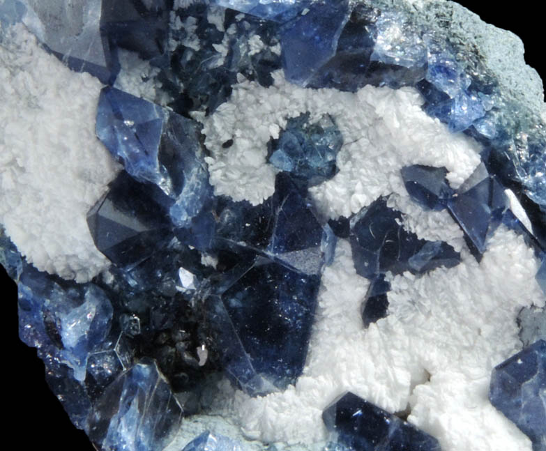 Benitoite with Natrolite from Benitoite Gem Mine, New Idria District, San Benito County, California (Type Locality for Benitoite)