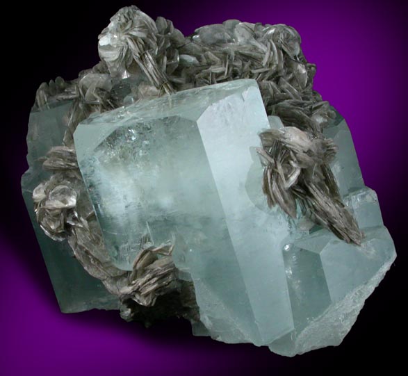 Beryl var. Aquamarine with Muscovite from Pech, Kunar Province, Afghanistan