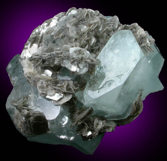 Beryl var. Aquamarine with Muscovite from Pech, Kunar Province, Afghanistan