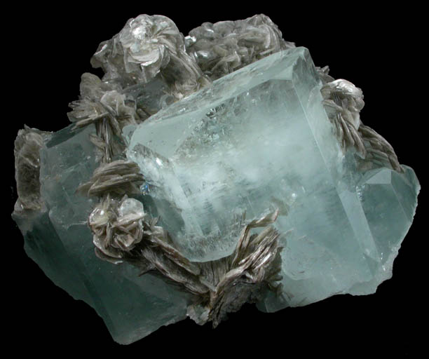 Beryl var. Aquamarine with Muscovite from Pech, Kunar Province, Afghanistan