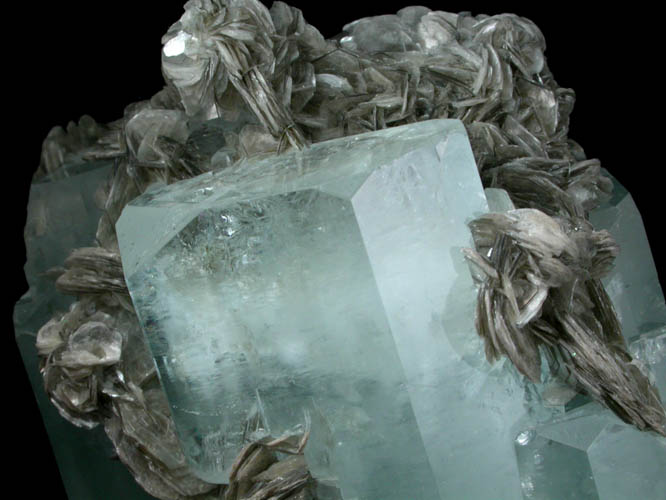 Beryl var. Aquamarine with Muscovite from Pech, Kunar Province, Afghanistan