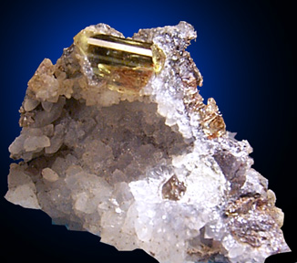 Fluorapatite in Quartz from Cerro de Mercado, Durango, Mexico