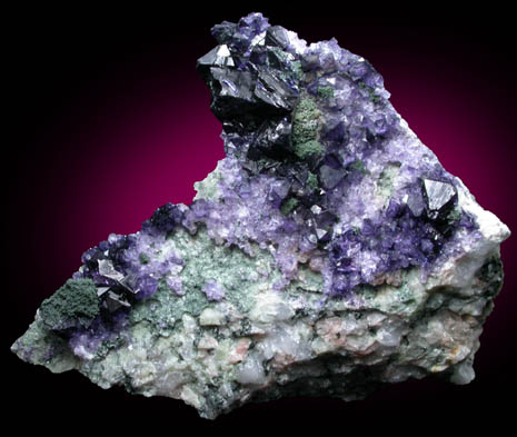 Fluorite with Chlorite from Lettermuckoo (Mickey Tess) Quarry, Kinvarra, Connemara, County Galway, Ireland