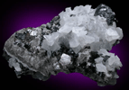 Sphalerite and Calcite on Quartz from Elliot's String, Middlecleugh Mine, Nenthead, Alston Moor, Cumbria, England