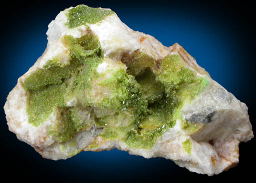 Pyromorphite on Quartz from Shallow Adit, Luganure Lode, Camaderry, County Wicklow, Ireland