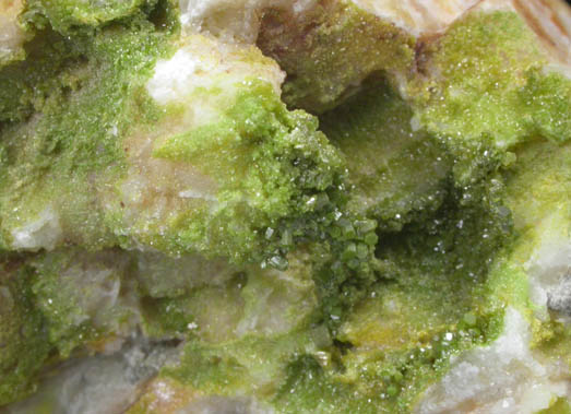 Pyromorphite on Quartz from Shallow Adit, Luganure Lode, Camaderry, County Wicklow, Ireland