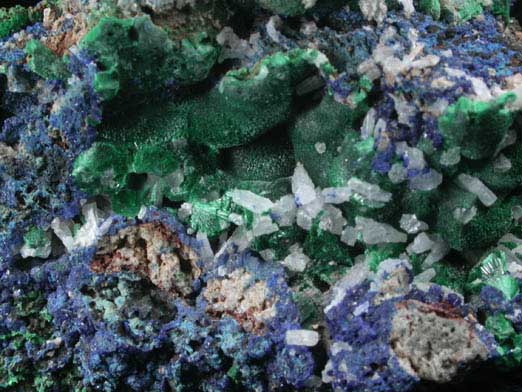 Azurite, Malachite, Cerussite from Northgate Dumps, Tynagh Mine, Killimor, County Galway, Ireland