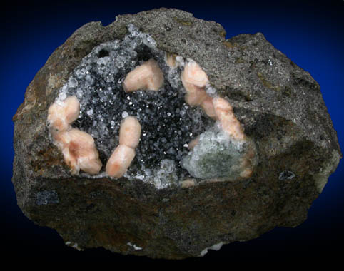 Gmelinite on Analcime from Little Deerpark Quarry, Madman's Window, Glenarm, County Antrim, Northern Ireland (Type Locality for Gmelinite)