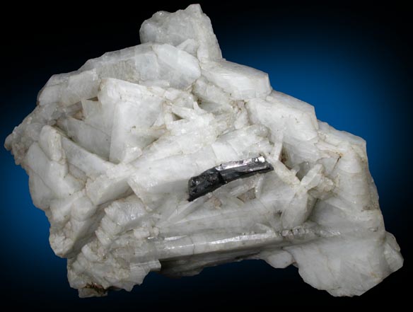 Columbite-(Fe) on Albite var. Cleavelandite from Rutherford Mine, Amelia Courthouse, Amelia County, Virginia