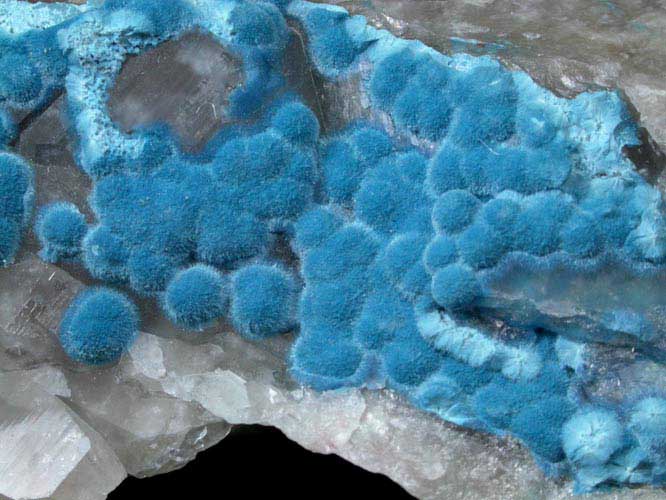 Shattuckite on Quartz from Kandesei, Kaokoveld, Namibia