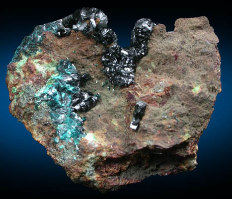 Clinoclase and Cornubite from Majuba Hill, Pershing County, Nevada