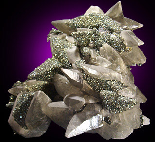 Chalcopyrite on Calcite from Brushy Creek Mine, Viburnum Trend, Reynolds County, Missouri