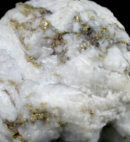 Gold in Quartz from Sixteen-To-One Mine (16 to 1 Mine), Alleghany, 35 km NE of Grass Valley, Sierra County, California