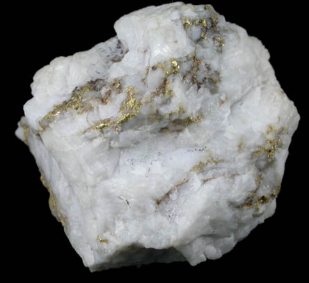 Gold in Quartz from Sixteen-To-One Mine (16 to 1 Mine), Alleghany, 35 km NE of Grass Valley, Sierra County, California
