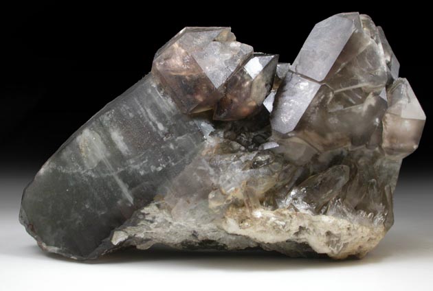 Quartz var. Scepter Smoky Quartz with Hyalite Opal from Black Cap Mountain, east of North Conway, Carroll County, New Hampshire