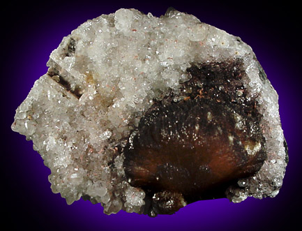 Stilbite on Quartz from Upper New Street Quarry, Paterson, Passaic County, New Jersey