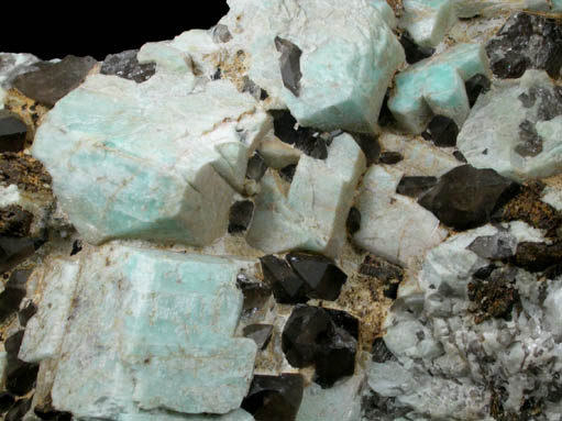 Microcline var. Amazonite with Smoky Quartz from Moat Mountain, west of North Conway, Carroll County, New Hampshire