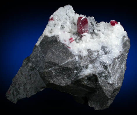 Cinnabar on Dolomite from Chatian Mine, Fenghuang, Hunan, China