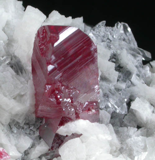 Cinnabar on Dolomite from Chatian Mine, Fenghuang, Hunan, China