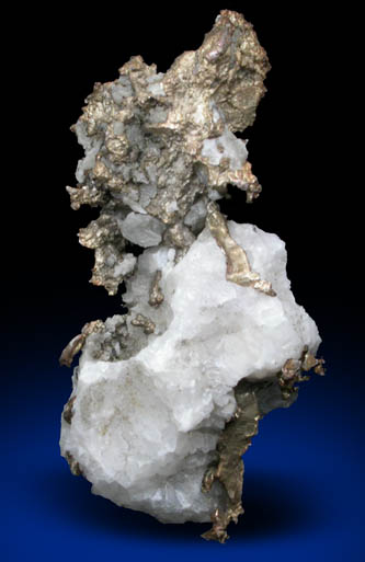 Silver on Quartz from Copper Falls Mine, Keweenaw Peninsula Copper District, Keweenaw County, Michigan