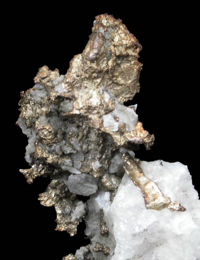Silver on Quartz from Copper Falls Mine, Keweenaw Peninsula Copper District, Keweenaw County, Michigan