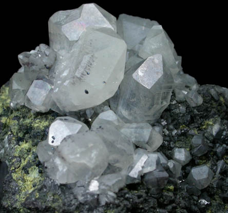 Anglesite on Galena with Oxyplumboromeite from Touissit Mine, 21 km SSE of Oujda, Jerada Province, Oriental, Morocco