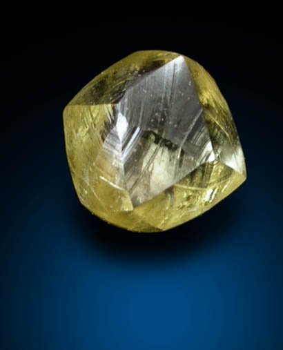 Diamond (0.29 carat fancy-yellow cuttable tetrahexahedral crystal) from Damtshaa Mine, near Orapa, Botswana