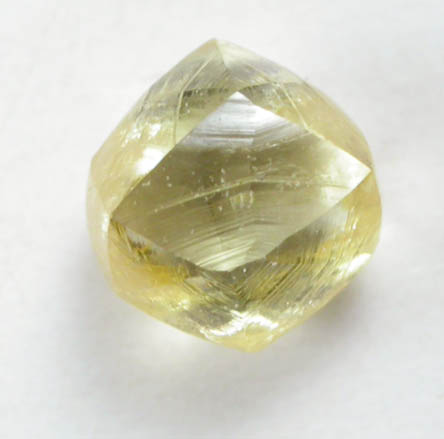 Diamond (0.29 carat fancy-yellow cuttable tetrahexahedral crystal) from Damtshaa Mine, near Orapa, Botswana