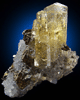 Calcite with Chalcopyrite on Quartz from Sweetwater Mine, Viburnum Trend, Reynolds County, Missouri