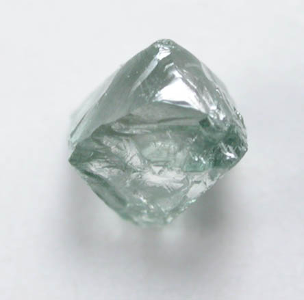 Diamond (0.22 carat cuttable green octahedral crystal) from Vaal River Mining District, Northern Cape Province, South Africa