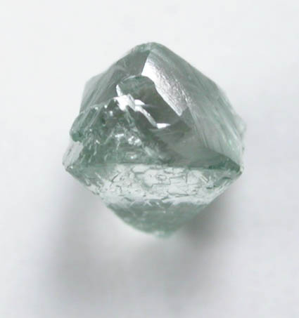 Diamond (0.22 carat cuttable green octahedral crystal) from Vaal River Mining District, Northern Cape Province, South Africa