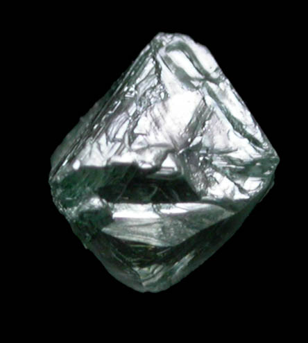Diamond (0.22 carat cuttable green octahedral crystal) from Vaal River Mining District, Northern Cape Province, South Africa