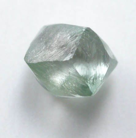 Diamond (0.24 carat cuttable green dodecahedral crystal) from Vaal River Mining District, Northern Cape Province, South Africa