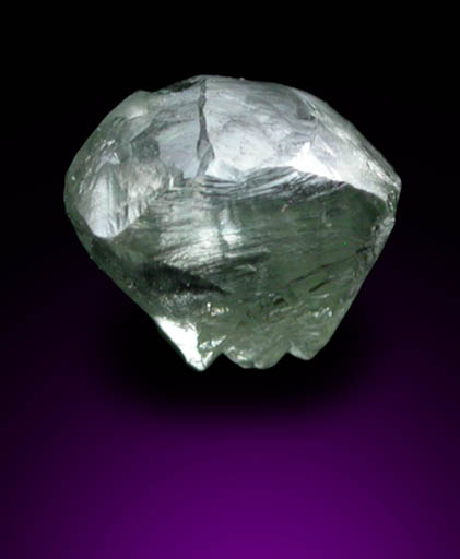 Diamond (0.25 carat cuttable green octahedral crystal) from Vaal River Mining District, Northern Cape Province, South Africa