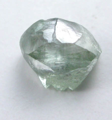 Diamond (0.25 carat cuttable green octahedral crystal) from Vaal River Mining District, Northern Cape Province, South Africa