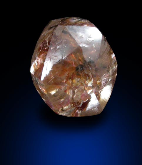 Diamond (0.92 carat fancy-orange dodecahedral crystal) from Letlhakane Mine, south of the Makgadikgadi Pans, Botswana
