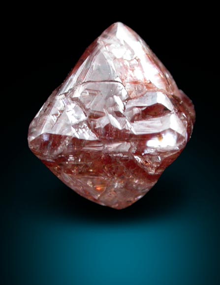 Diamond (1.18 carat fancy orange-brown octahedral crystal) from Letlhakane Mine, south of the Makgadikgadi Pans, Botswana